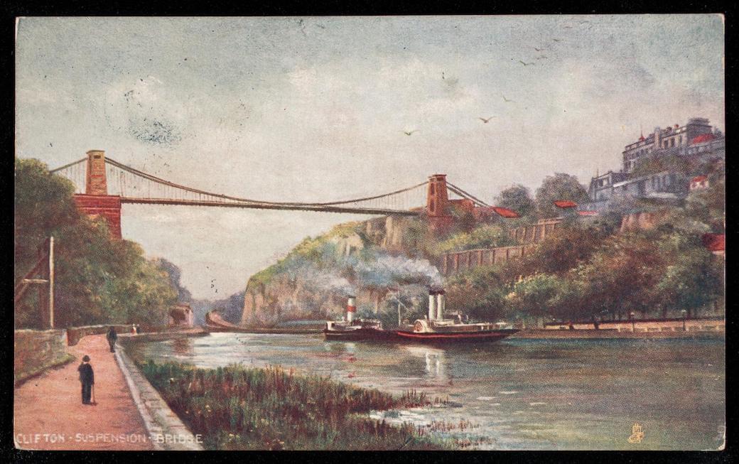 postcard of Clifton bridge, Bristol
